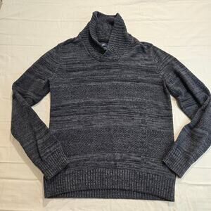 American Rag Cie Men's Multi-Textured Shawl Collar Pullover Sweater Sz L Black